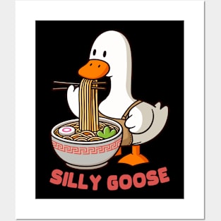 Silly Goose Eating Ramen Posters and Art